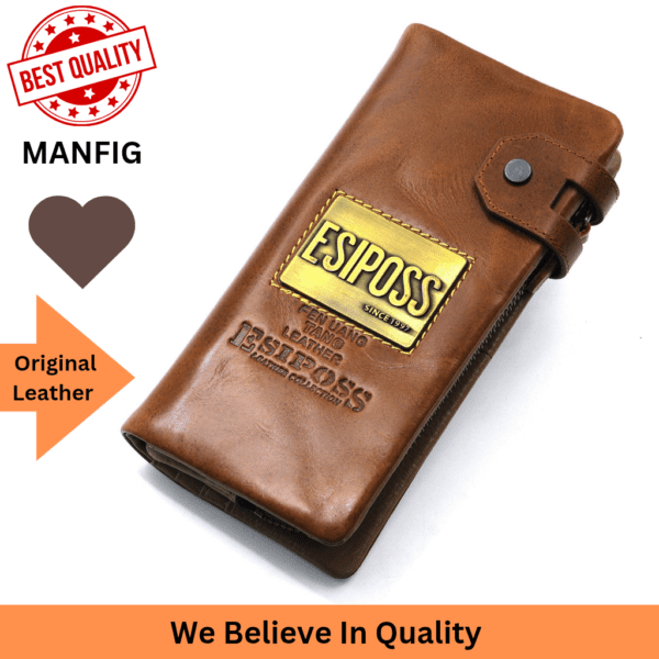 Manfig Esiposs long Wallet - Leather Wallet For Men