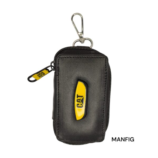 Manfig Cat Premium Stylish Leather Zipper Key Holder Wallet for Men